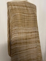 100% Silk Georgette Earthy Tone Sand Taupe Wood Grain Fabric By The Yard 54 ” W