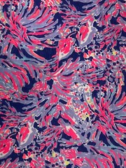 Lilly Pulitzer Fabric Shrimply Chic Slub Cotton Fabric – 36″x 60” – 2 Pieces