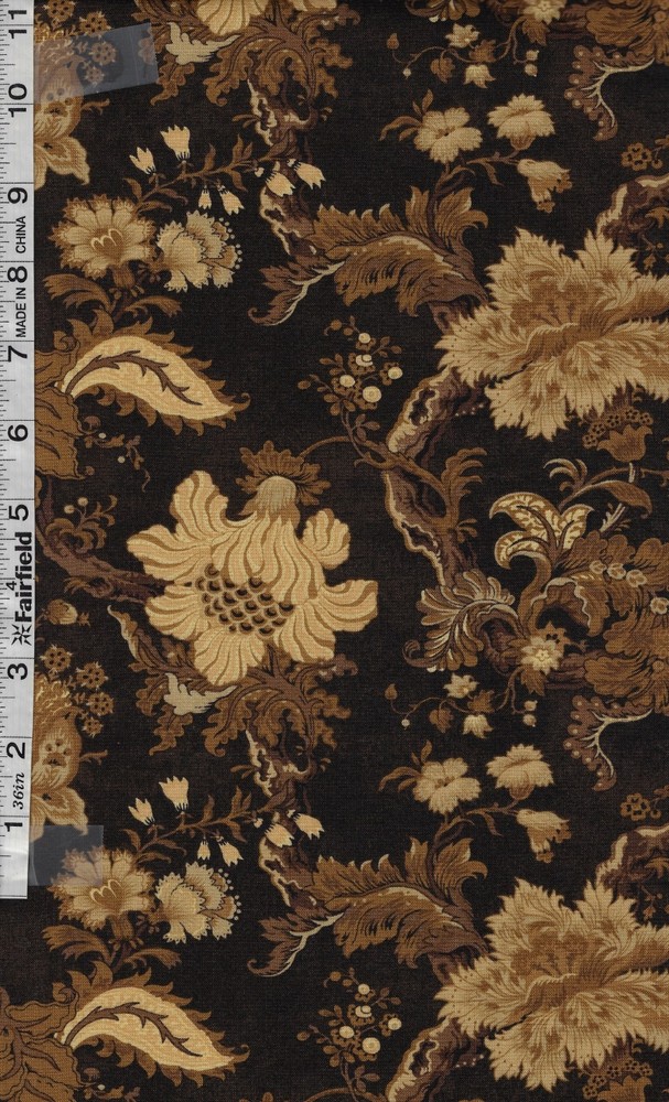 Brown Countryside Large Floral by Wilmington Prints bty