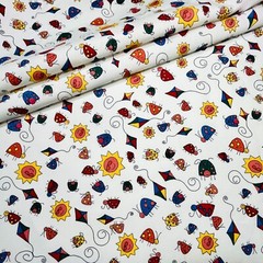 Summertime Fun Fabric Sun Kite Bug Extra-Wide BY THE YARD Kids Fabric 100%Cotton
