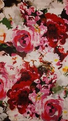 (1 yard 33″) Modern Large Flowers Nice Quality Cotton Fabric Jo Ann Fabrics