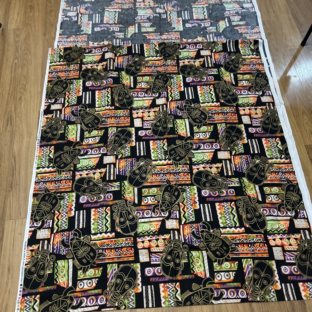 3.5 yds Huge Piece Vtg Fabric Shamash & Sons 1993 Pattern 3387 (108×44)