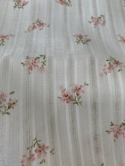 VTG Beautiful Feminine Pink Floral DIMITY Fabric BTHY Petite Flowers