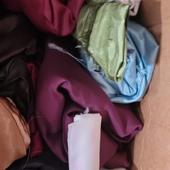 Assorted Solid Fabric Scraps Remnants Lot, Multicolor Mixed Colors