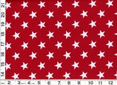 Large White Stars on Red Quilting & Sewing Fabric by Yard #443
