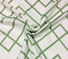 BALLARD DESIGNS IMPERIAL TRELLIS GRASS GREEN EMBROIDERED FABRIC BY THE YARD 51″W