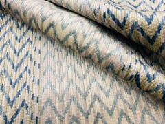 Colefax & Fowler Zigzag Ombre Velvet Fabric- Jerome / Blue 6.50 yds F4013-02