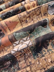 Bears Fabric 2.25 Yards x 45″ Wide Cotton Birch Bark, Stone Wall, Sticks Design