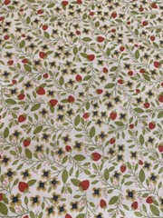 Daisy Mae Strawberries & Blossums nice cotton Fabric per yd Poppy Cotton