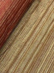 Vintage Striped Upholstery Fabric 54” Wide Gold Red Green Multi Sold By The Yard