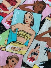 Simplicity Vintage Swim Summer Premium Cotton Fabric retro sold by 1/2 yard