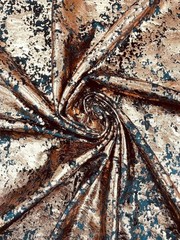Copper Stretch Velvet Splatter foil design/4-way Stretch Fabric by the yard