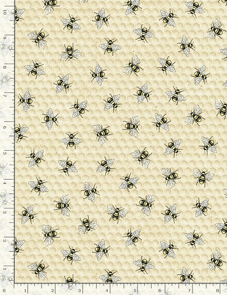 Bee Bees Honeybee Honey Natural 7173 Timeless Durable Cotton Fabric 37″ Bolt END