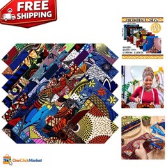 70 Pcs 10×10 Inch African Cotton Fabric Squares – Vibrant Kente & Ankara Styles