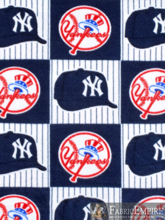 MLB New York Yankees Block Edition Licensed Fleece Fabric / 58 Wide / SOLD BTY