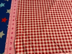 Fabric Gingham Picnic Blanket Pattern Red on White RJR Cotton 1/4 Yards 21007