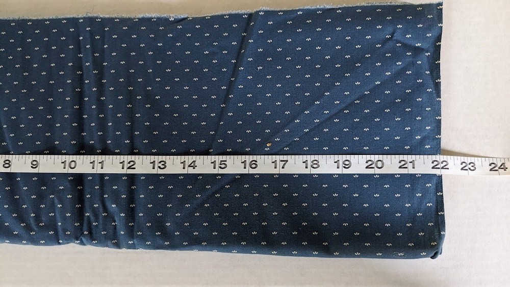 Fabric 60″ x 22″ Dark Teal Blue with Tiny White Design for Quilting