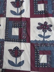 2 Yards 90 Inch Wide Quilt Blue Design Cotton Fabric Size 72 X 90 Inches