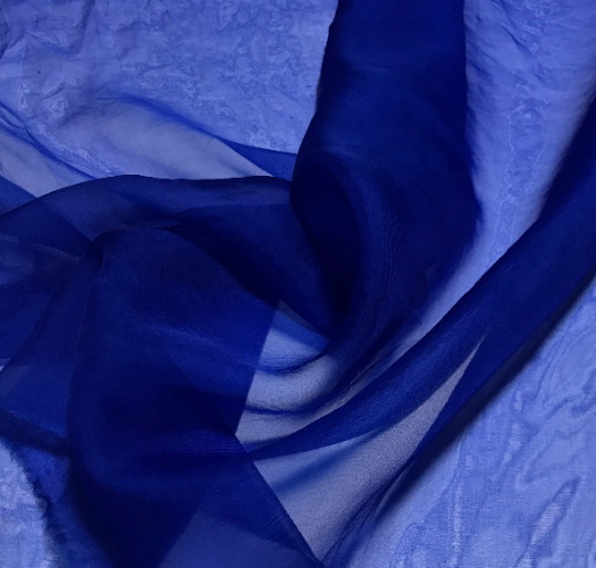 Hand Dyed SAPPHIRE BLUE – Silk Organza Fabric