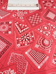 Fabric Red Bandana Print 2 Yards + 6″ x 44″ 100% Cotton