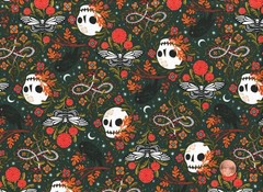 Halloween 100% Cotton Fabric: Dantinis MORE THAN BONES, 9 Prints 1/2 Yard Each