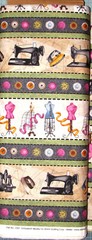 Sewing Theme Fabric Sew Machine Stripe Atelier Blank Quilting Cotton By The Yard