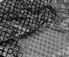 Silver Black Diamond Glitter Mesh fabric 50″ width sold by the yard