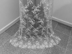 WHITE Beaded Sequins Embroidery Bridal Lace Fabric 50” Width Sold By The Yard