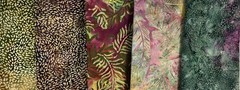Batik Fabric 5 Pieces Multicolor Quilting Crafts Sewing 1 Yard Each -5 yds Total