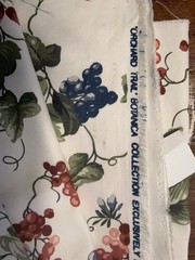 New Waverly Fabric Remnant Orchard Trail 57 X 36 (1.58yard) Grape Berries Vtg 90