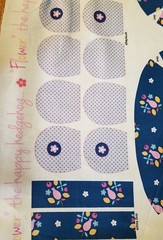The Happy Hedgehog Flower Blue Hand Bag Panel Riley Blake Designs Melly & Me