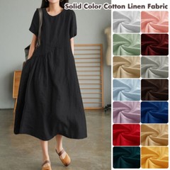 1.4*0.5M Faux Linen Fabric Cotton Pleated Cloth Soft Fabric DIY Dress Crafts