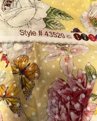 VINTAGE DOTTED SWISS FABRIC BY THE YARD BEAUTIFUL YELLOW FLORAL 48″ WIDE #216