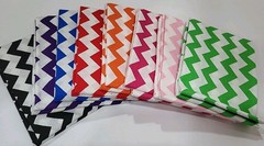 Bundle Of 8 Fat Quarters In Chevron Pattern Of Different Colors