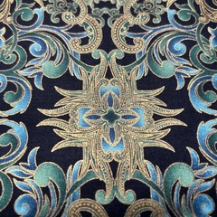 Paula Nadelstern Opulence Benartex Black Gold Turquoise Cotton Quilting Fabric