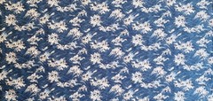 Japanese Hokusai style waves fabric, blue Oriental sea cotton, Kanagawa