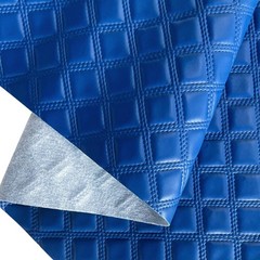 ONEART Royal Blue Embossed Faux Leather Fabric