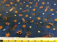 FOURTH OF JULY HEARTS, STARS & FIREWORKS BY DREAMSPINNERS- COTTON- 1 3/8 YARDS