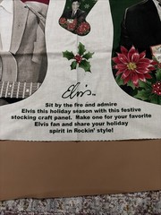 Cranston Fabric Elvis Presley Jumbo Christmas Holiday Stocking Craft Panel
