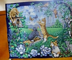 Gorgeous Cats & Flowers Birds Butterflies Birdhouses Spring Industries Panel