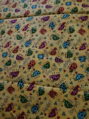 Lot Of 10 Pieces Of Kids Themed Cotton Quilting Fabrics Some Vintage Mixed Sizes