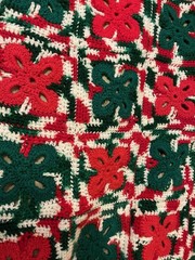 Handmade Crochet Christmas Vintage Blanket Throw 60 X 40