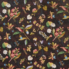 SCHUMACHER CURTAIN/UPHOLSTERY FABRIC Blackwell 4.4 METRES NOIR BACKCOATED