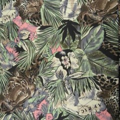 Leopards, Tropical Jungles of Africa, Maps, Cotton Fabic, BTY