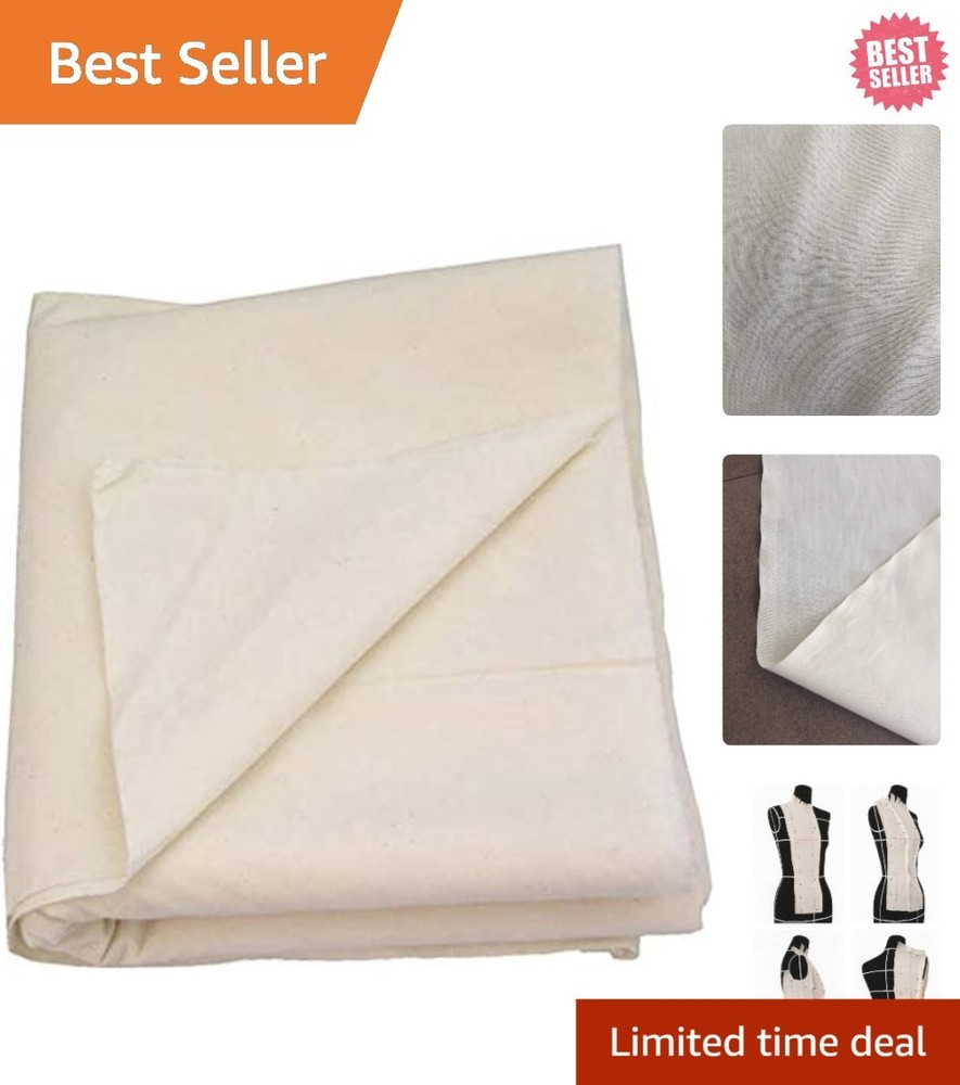 5 Yards of Natural Unbleached Muslin Fabric – Soft & Durable 63in Wide