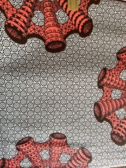 Multi Colored Fabric 100% Cotton, 6 Yards, Geometric Design.