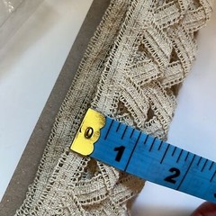 Vintage lace ecru color scalloped loop design. Single piece, 142”. New.