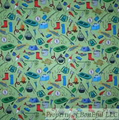 BonEFul FQ Cotton Quilt Dark Green Fly Fish Lure Hook Rainbow Bait Sea Water Boy