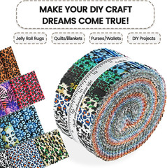 -20 Options-100% Cotton Jelly Roll Fabric Precut Strips for Quilting, Crafting,