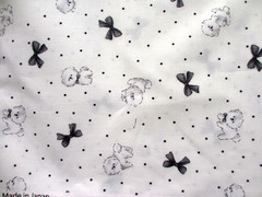 KOKKA Bichon Frise Dogs Dots and Bows Cotton Fabric Made in Japan BTHY